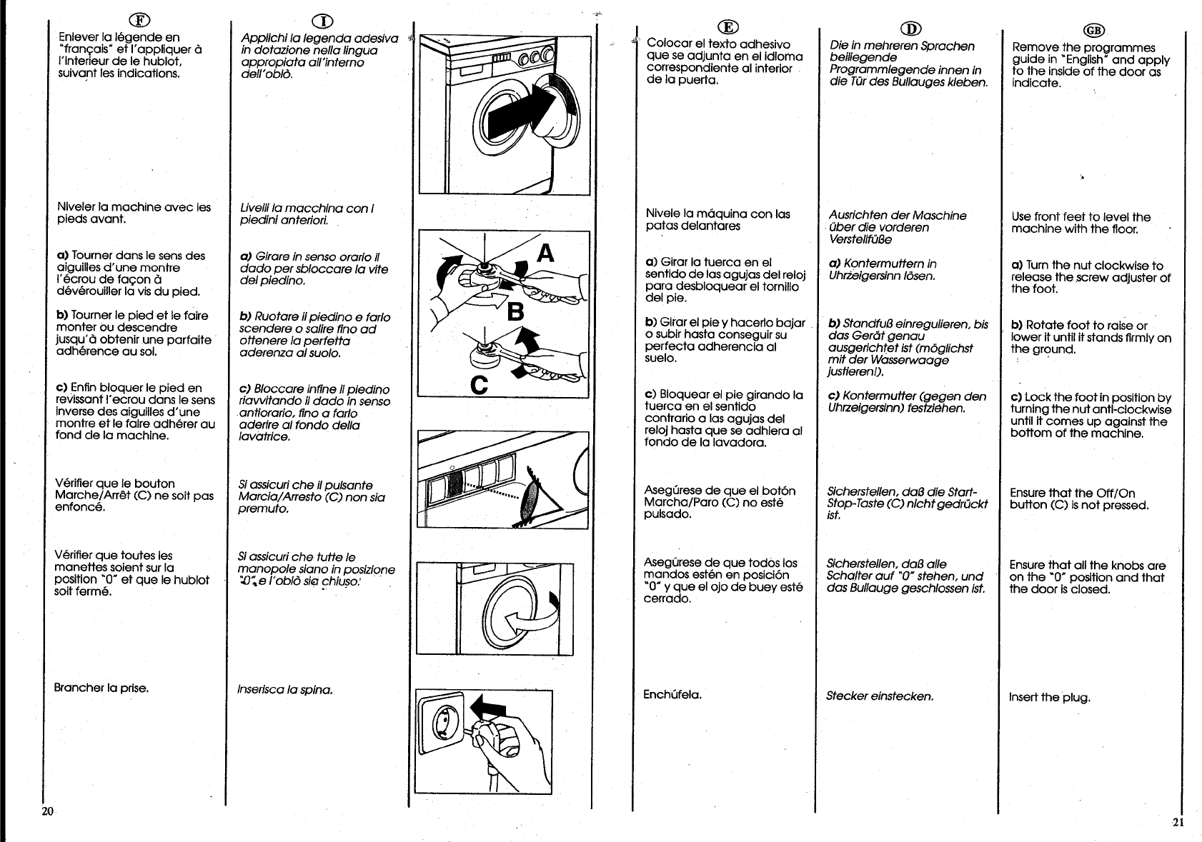 Manual Candy C 4 Page 8 Of 32 English German French Italian Spanish