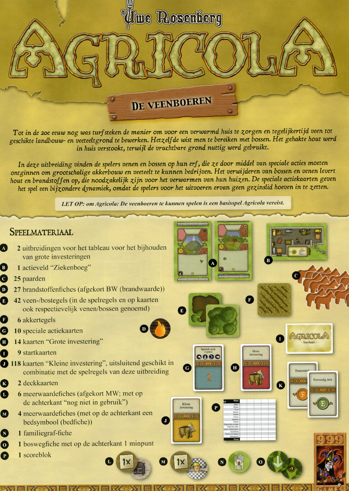 Manual 999 games Agricola De (page 1 of 8) (Dutch)