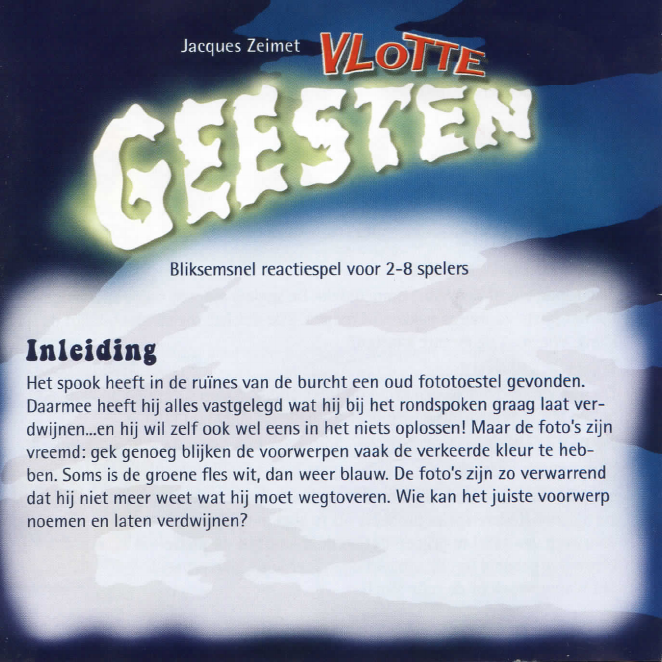 verrassing Druppelen melodie Manual 999 games Vlotte Geesten (page 1 of 6) (Dutch)