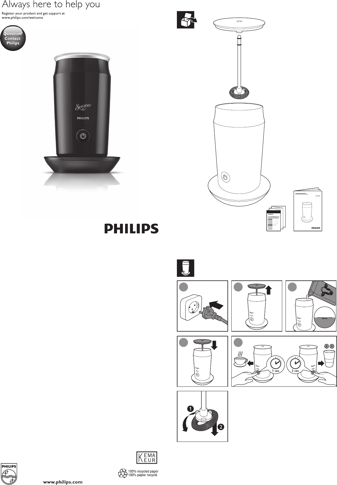 Manual Philips CA6500 (page 1 of 13) (English, German, Dutch, Danish ...