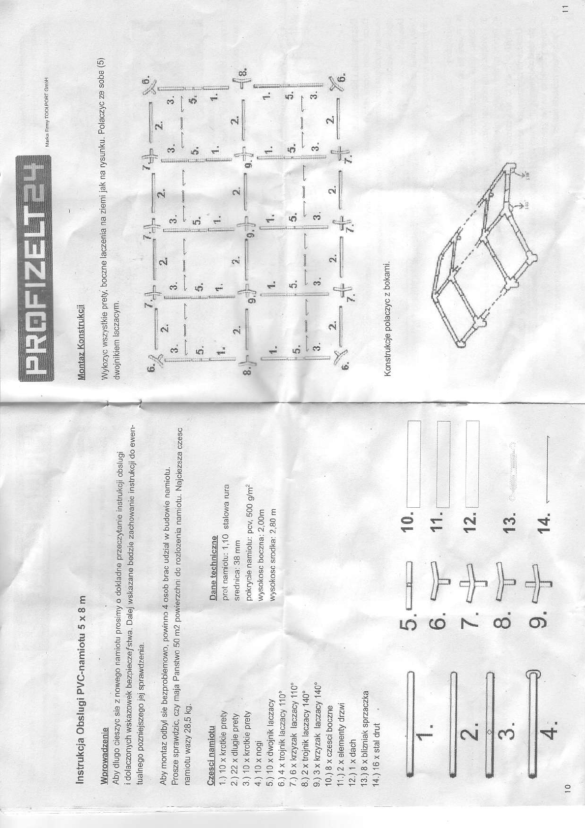 Manual Profizelt24 Pvc Tent Page 8 Of 8 German English Dutch