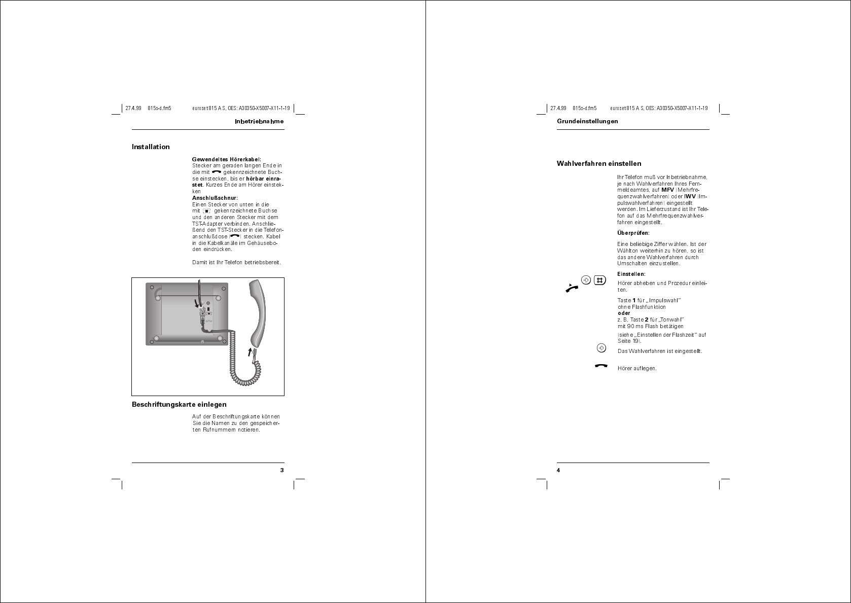 Manual Siemens Euroset 815 S (Page 1 Of 14) (German)