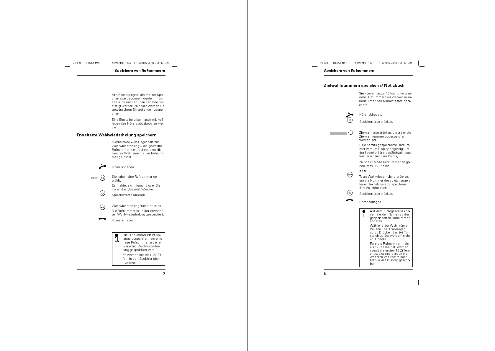 Manual Siemens Euroset 815 S (Page 1 Of 14) (German)