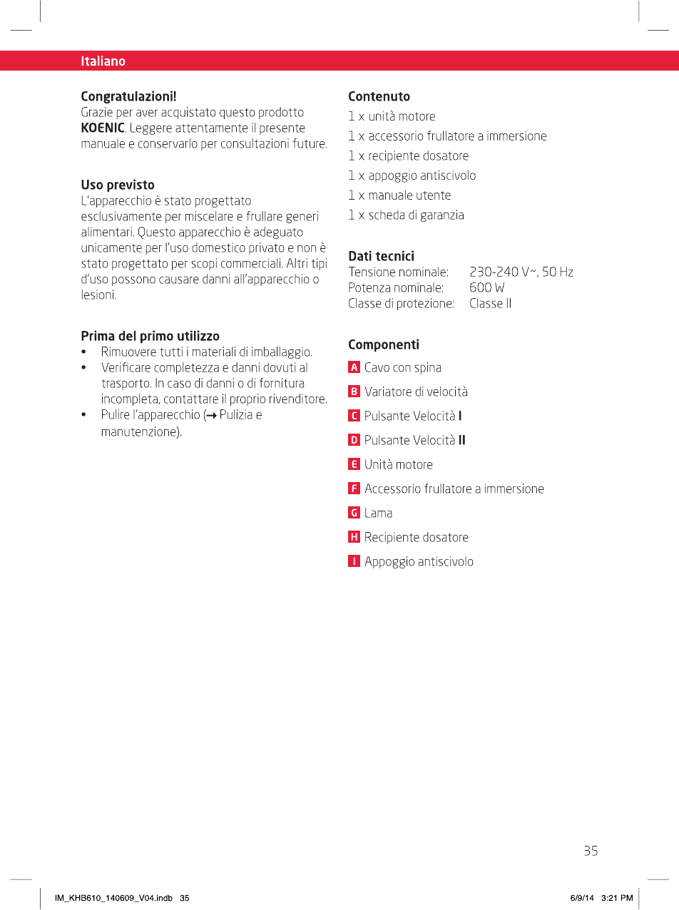 Manual Koenic Khb 610 Page 91 Of 118 English German Dutch French Italian Polish Portuguese Swedish Turkish Spanish