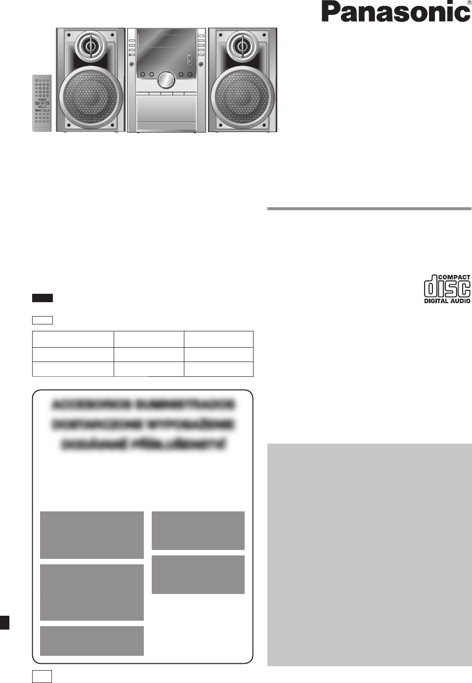 Manual Panasonic sc ak 350 (page 1 of 56) (Polish, Spanish)