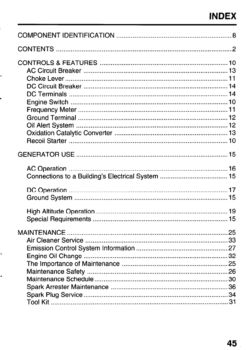 Manual Honda Ex1000 Page 45 Of 53 English