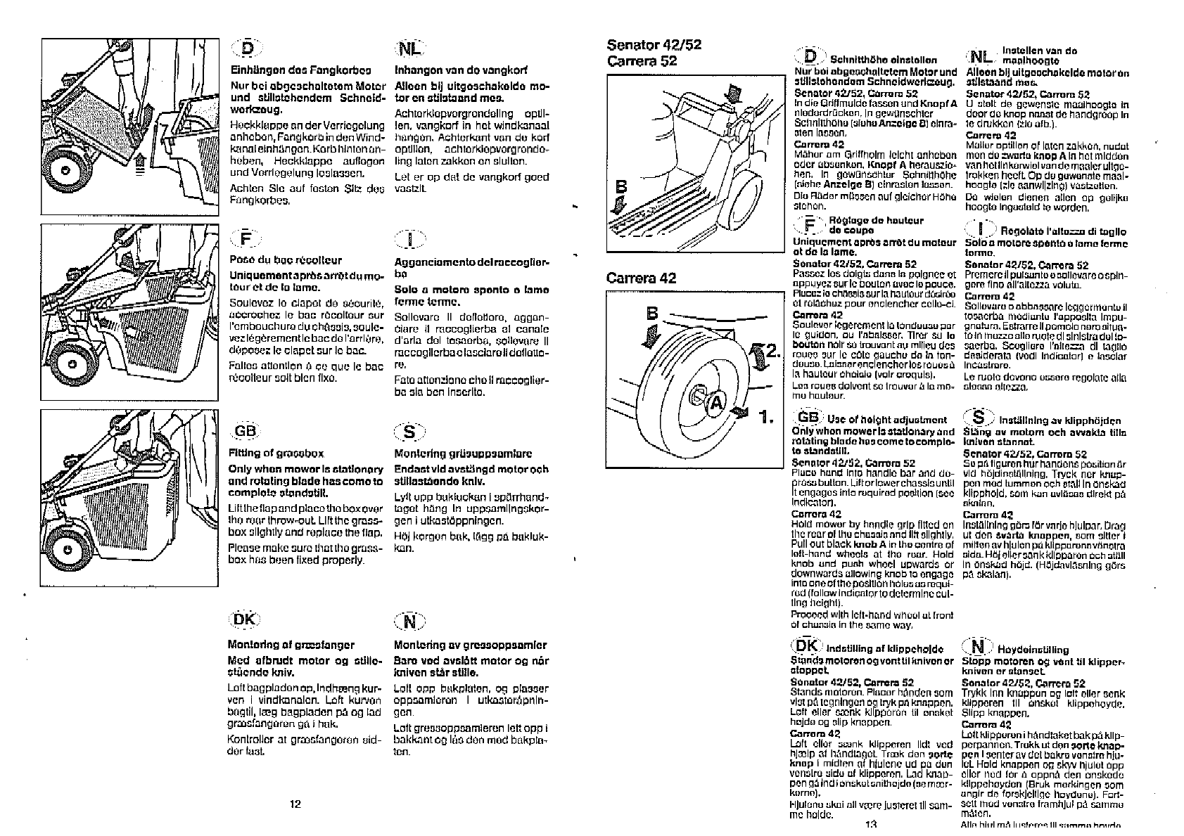 Manual Wolf Garten Te 42 S Page 1 Of 13 Danish German English