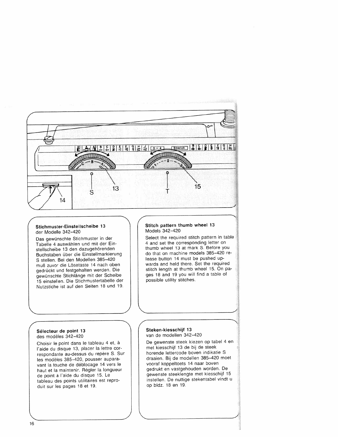 Manual Pfaff Hobby 301 Page Of 73 German English French Dutch