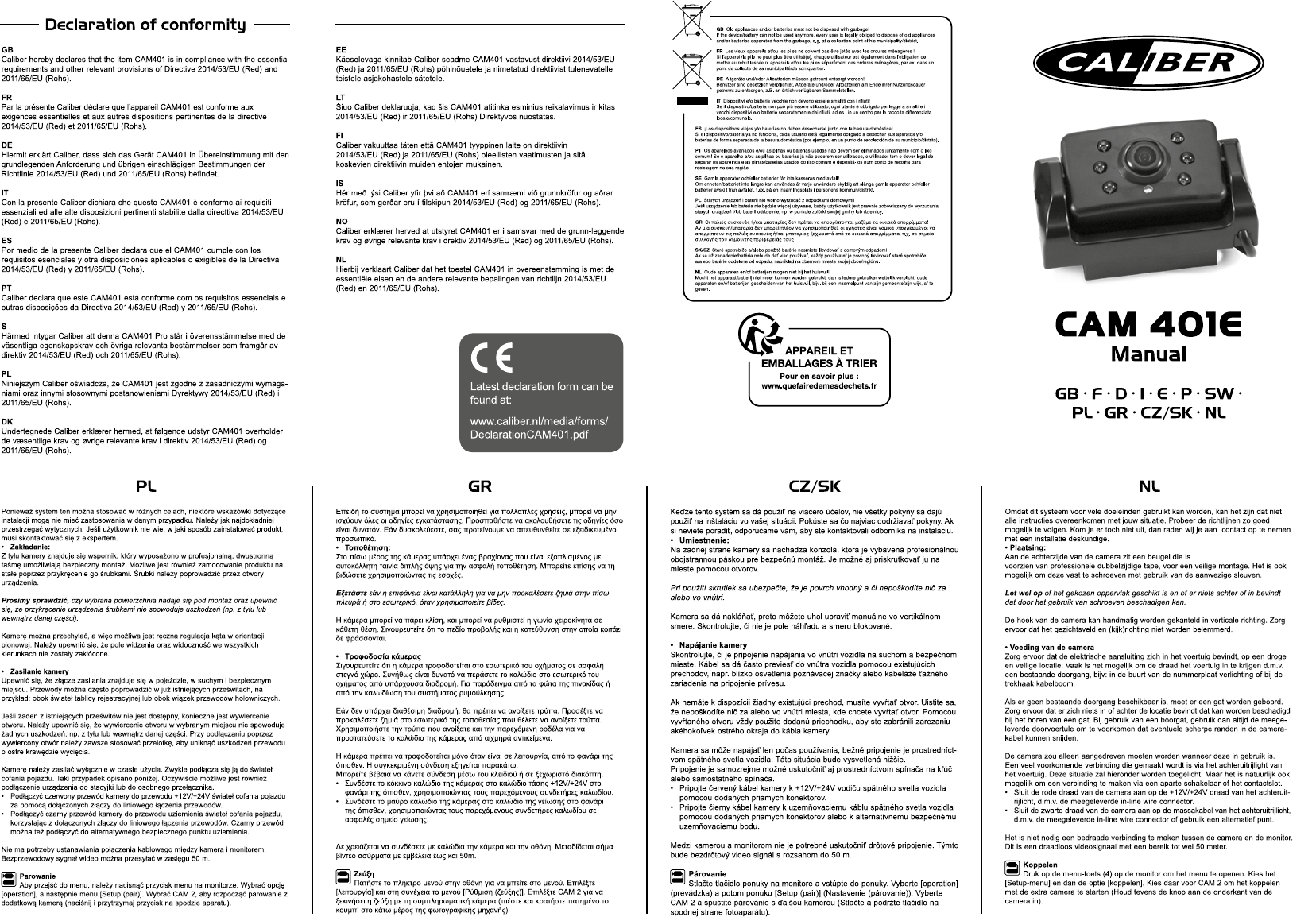 bijvoorbeeld ervaring Ongeschikt Manual Caliber CAM401E (page 1 of 2) (English, German, Dutch, French,  Italian, Polish, Portuguese, Swedish, Spanish)