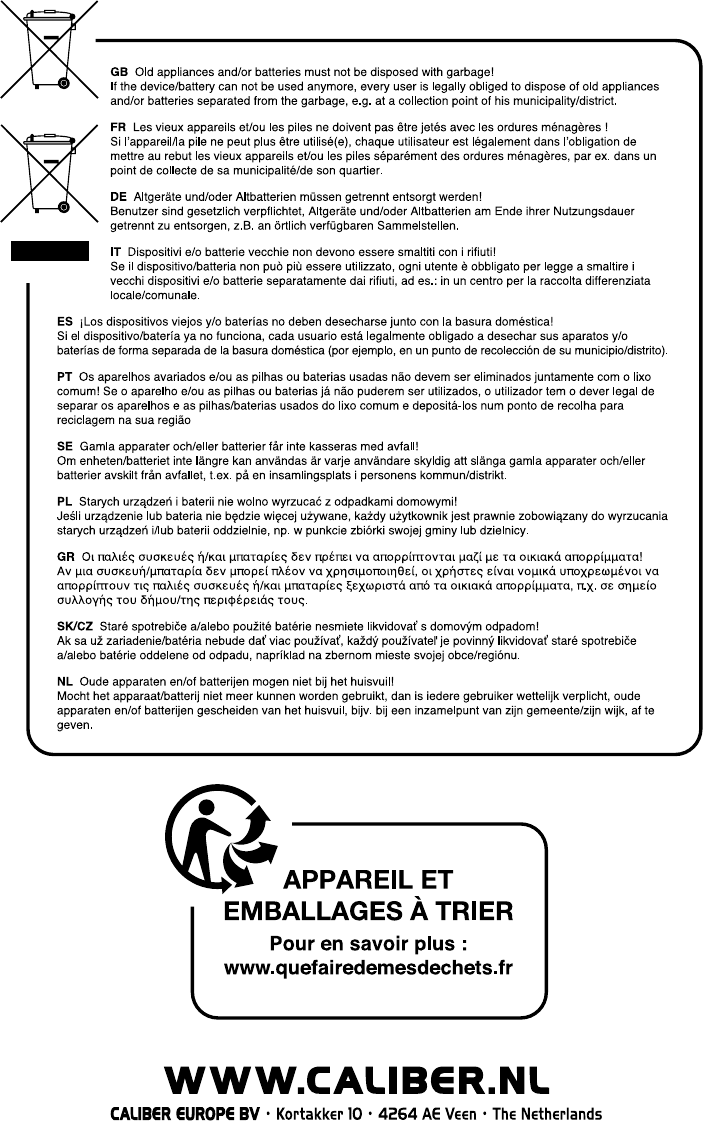 Manual Caliber Hpg507bt 2 Page 14 Of 16 German English Spanish French Italian Dutch Polish Portuguese Swedish