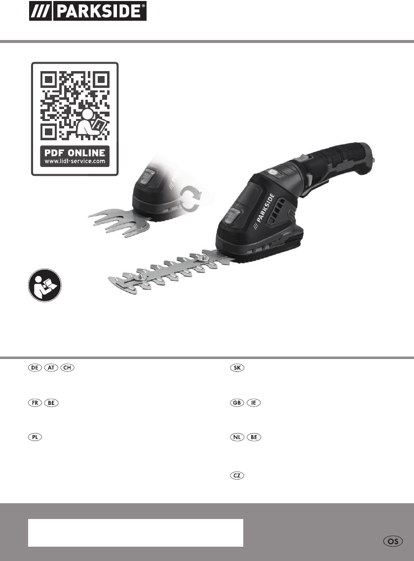 PARKSIDE® 4 V Akku-Gras und Strauchschere »PGSA 4 A2«,…