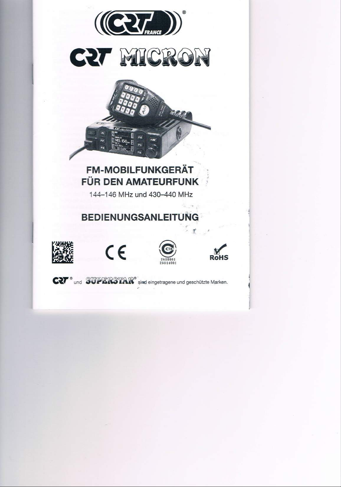 Manual CRT micron DUAL BAND TRANSCEIVER (page 1 of 18) (German)