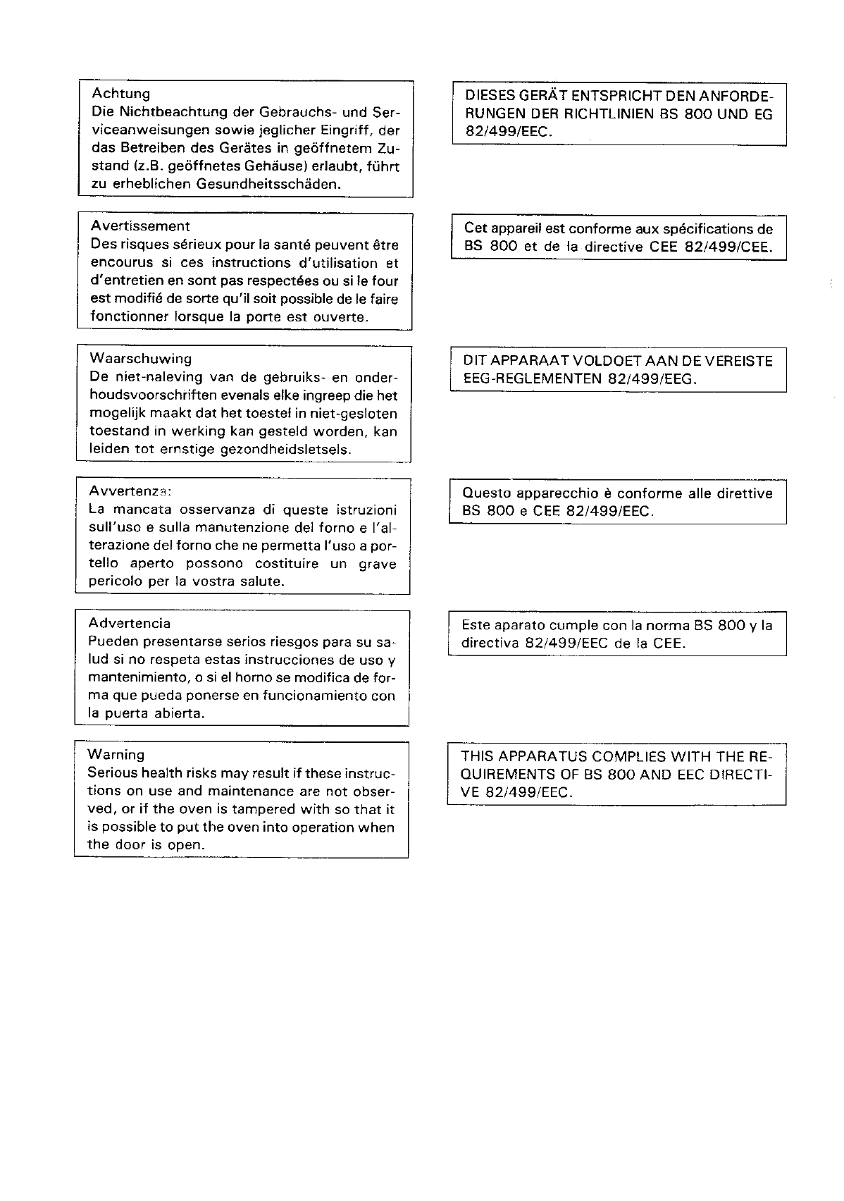 Manual Sharp R 7v10 Page 1 Of 12 German English Spanish French Italian Dutch