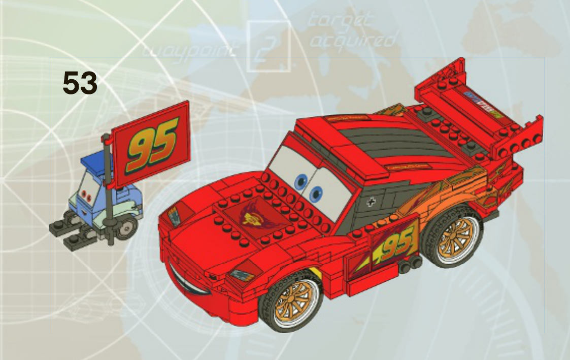 Manual Lego Cars TM - Ultimate Build Lightning McQueen 8484 (page 75 of 84)  (English, German, Dutch, Danish, French, Italian, Polish, Portuguese,  Swedish, Turkish, Spanish, Norwegian, Finnish)