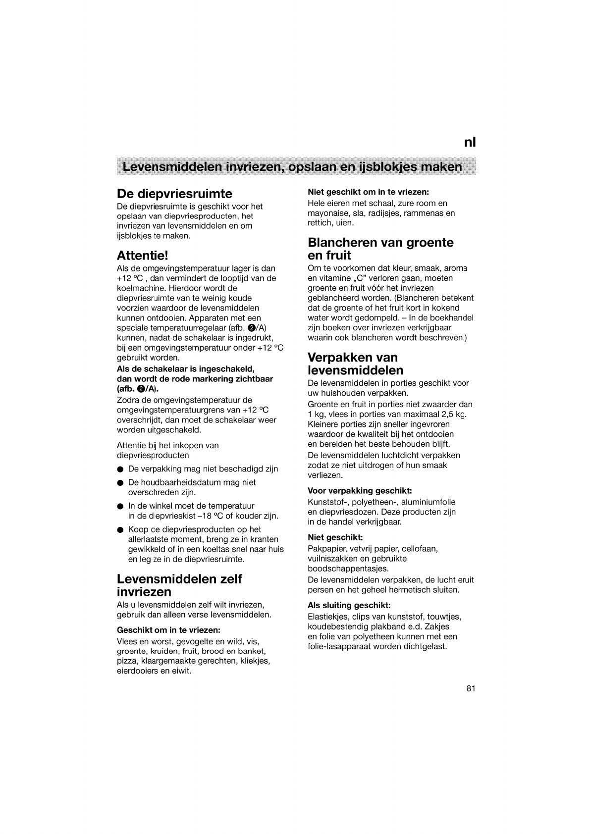 Geurig bal Doorweekt Manual Bosch KGV33600 (page 83 of 121) (German, Dutch, French, Polish)