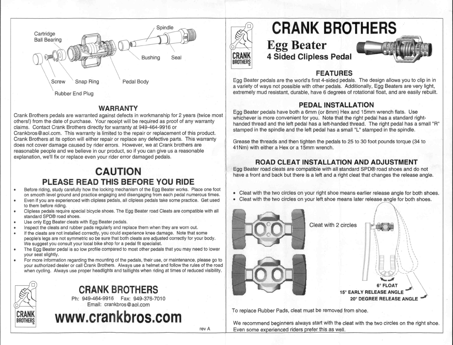 crank brothers egg beater cleats