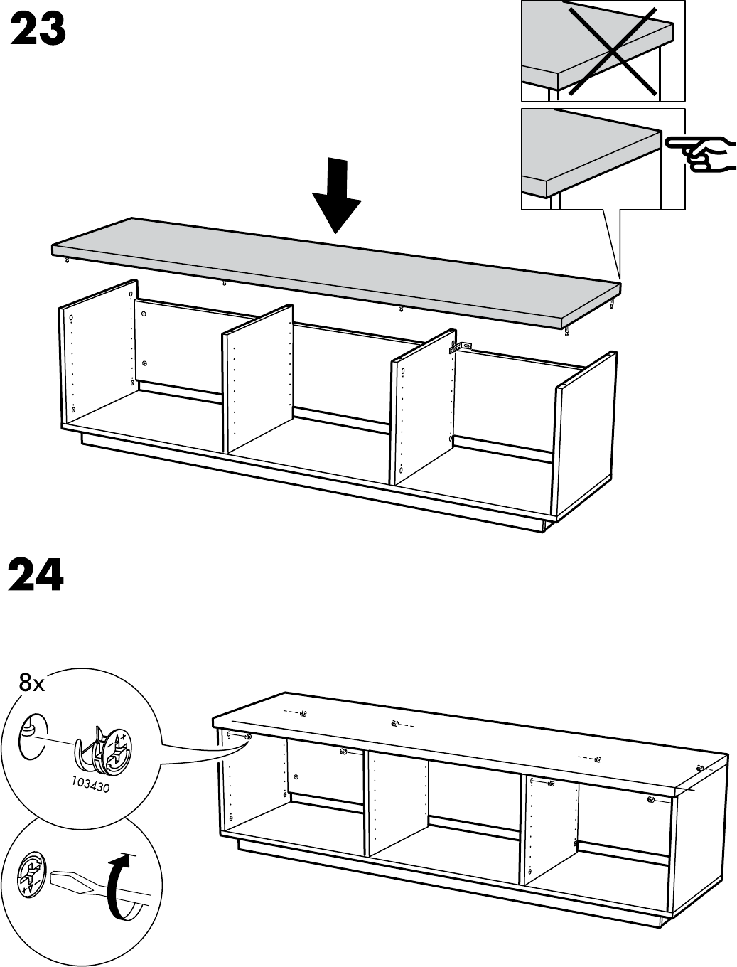 de begeleiding val spreker Manual Ikea BYAS Tv-meubel (page 24 of 28) (All languages)