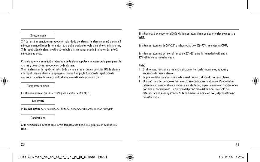 Manual Hama 00113987 Th50 Page 14 Of 24 English German Dutch French Italian Polish Portuguese Spanish