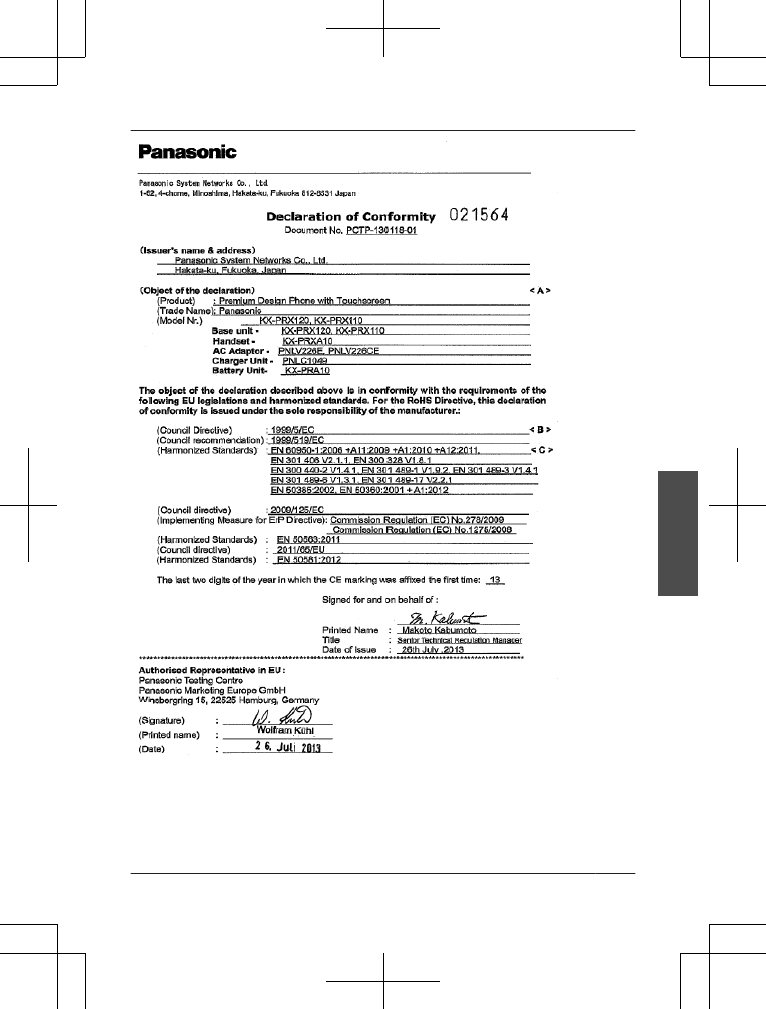 Manual Panasonic Kx Prxa15 Page 77 Of 84 English German Dutch French Swedish Norwegian Finnish